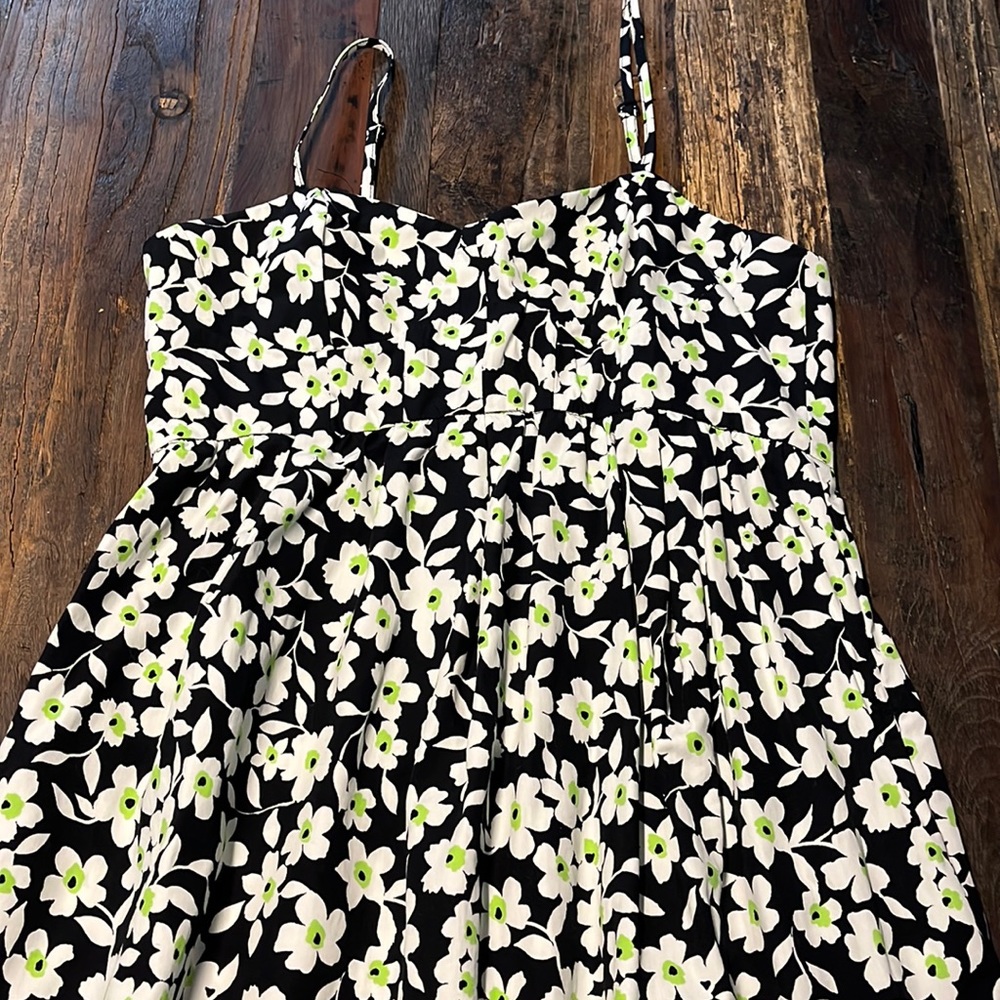 Topshop Black and White Floral Midi Dress